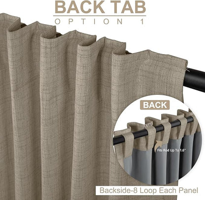 100% Blackout Shield Linen Blackout Curtains - Image 3