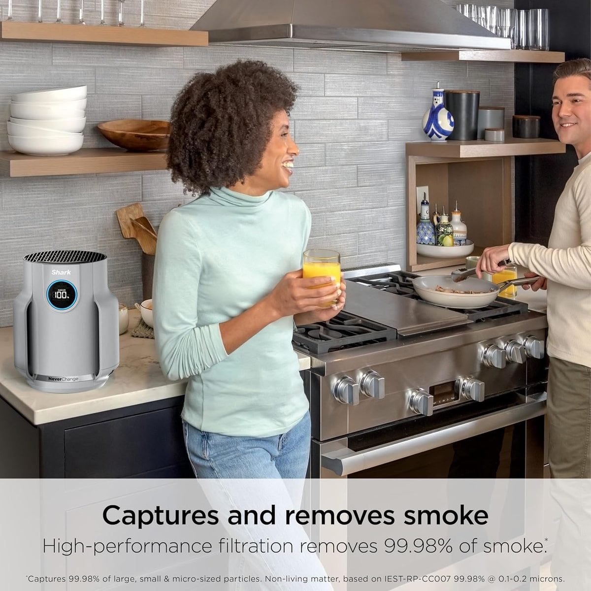 shark neverchange compact pro air purifier, hp071brn, winter, close-up detail
