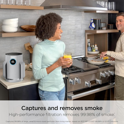 shark neverchange compact pro air purifier, hp071brn, winter, close-up detail