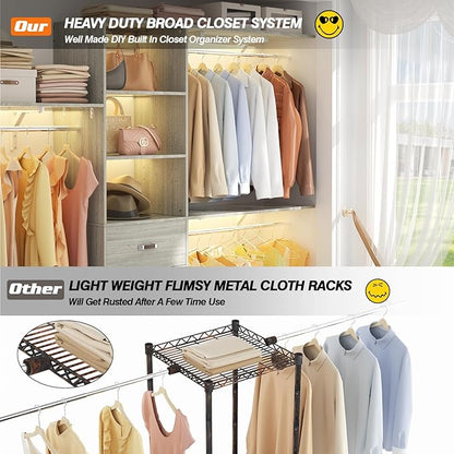 Armocity 96 Inches Closet System, 8FT Walk In Closet Organizer - Image 6