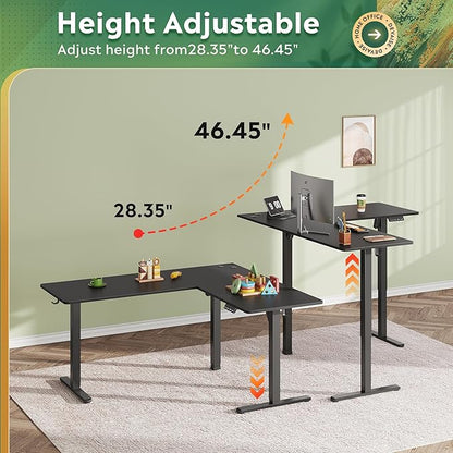 DEVAISE L Shaped Standing Desk Adjustable Height, Dual Motor Electric Corner - Image 4
