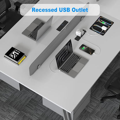 65W USB C Recessed Power Strip, Flush Mount Desktop Recessed Outlet - Image 5