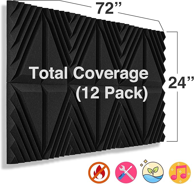 Foroomaco 12 Pack Sound Proof Foam Panels - Image 5
