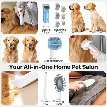 Dog Grooming Kit with Vacuum, 15000Pa Pet Hair Clipper and Shedding Brush - Image 3