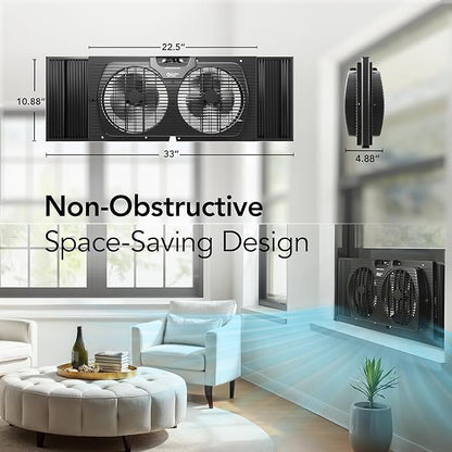 Comfort Zone Window Fan for Bedroom, 9 inch 3 Speed Dual Fans - Image 5