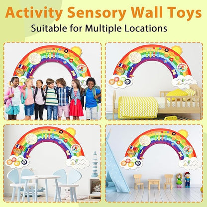 5FT Large Sunshine Rainbow Wooden Activity Wall Panel Christmas Gift - Image 6