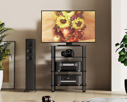 fitueyes 4-tier av component media stand audio rack shown in use