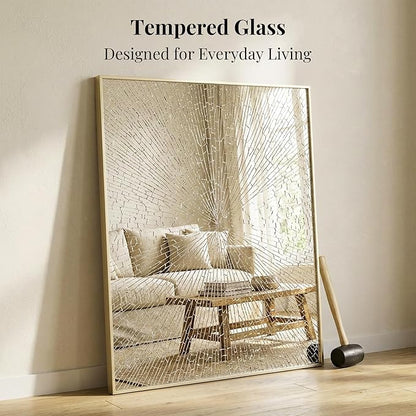 40"x30" Gold Wall Mirror, Metal Framed Bathroom Vanity Mirror, Large - Image 6