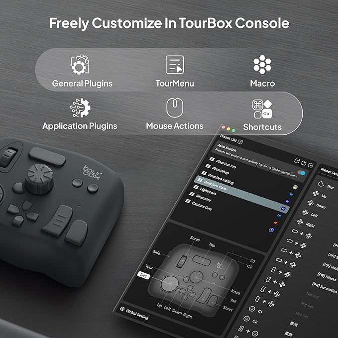 TourBox NEO - Customizable Editing Controller, Video Photo Color Grading Speed - Image 5