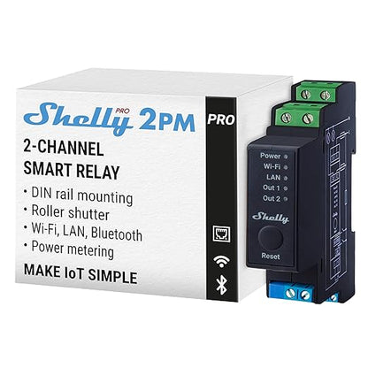 Shelly Pro 2PM | Wi-Fi & LAN 2-Channel Smart Relay by Shelly