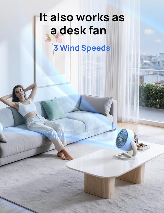 Dreo Fan for Bedroom, 12 Inches, 70ft Powerful Airflow, 28db Quiet Table Air - Image 4