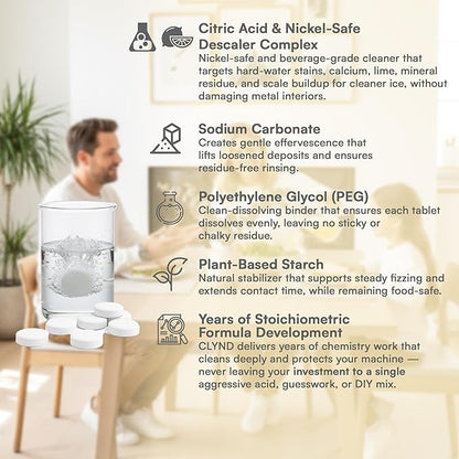 Nickel Safe Ice Machine Cleaner and Descaler 24-Pack Countertop Ice Maker - Image 3