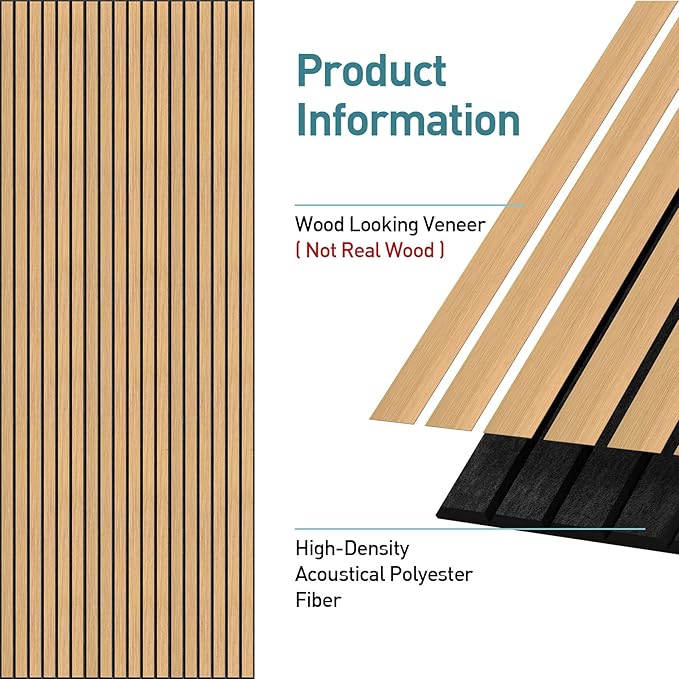 UMIACOUSTICS 6 Packs Acoustic Panel, 47.2 x 23.6 Inches Decorative Sound Proof - Image 4