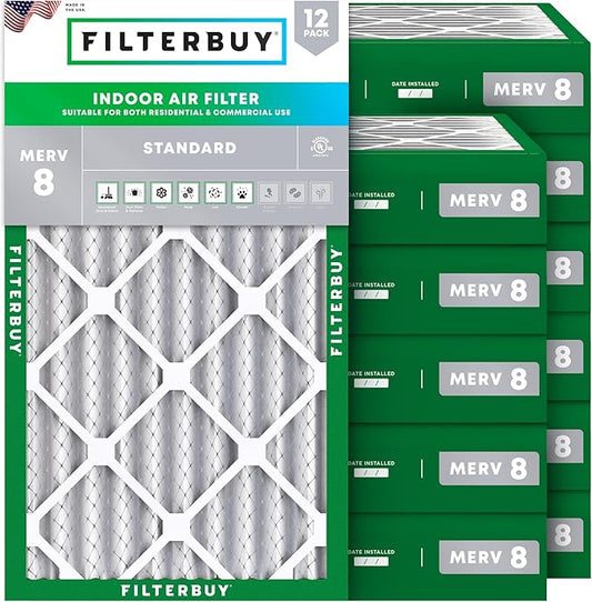 Filterbuy 10x18x4 Air Filter MERV 8 Essential Dust & Allergy Defense, by Filterbuy