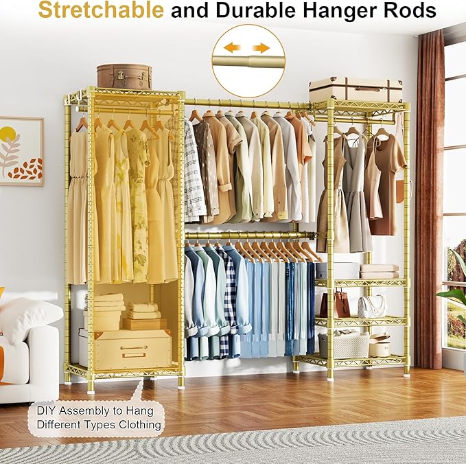 Ulif E7 Garment Rack, Heavy Duty Clothes Storage System - Image 3
