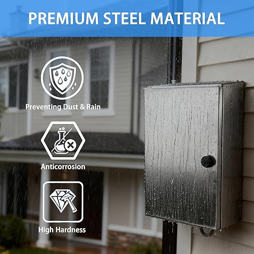 Electrical Enclosure 12x8x6, 304 Stainless Steel Enclosure IP66 Waterproof and - Image 3