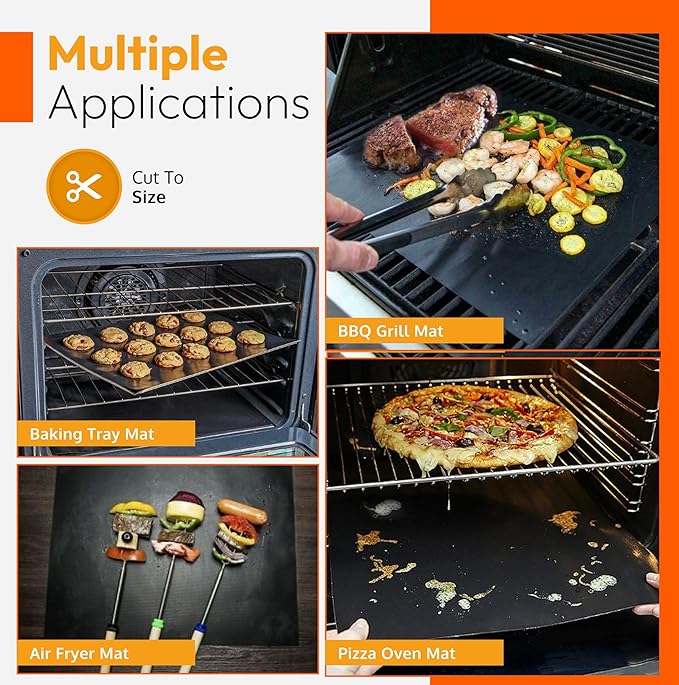 2 Pack Large Thick Heavy Duty Non Stick Teflon Oven Liners Mat, - Image 8
