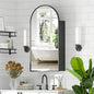 Arched Medicine Cabinet with Mirror, Brushed Black Wall Mounted Bathroom Mirror by Mepplzian