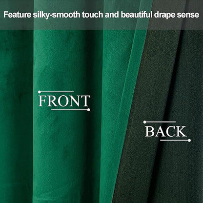JIUZHEN Green Velvet Curtains 84 inches - Image 4