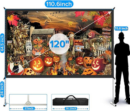 Projector Screen Outdoor, JWSIT 120 inch Outdoor Movie Screen-Upgraded 3 Layers - Image 3