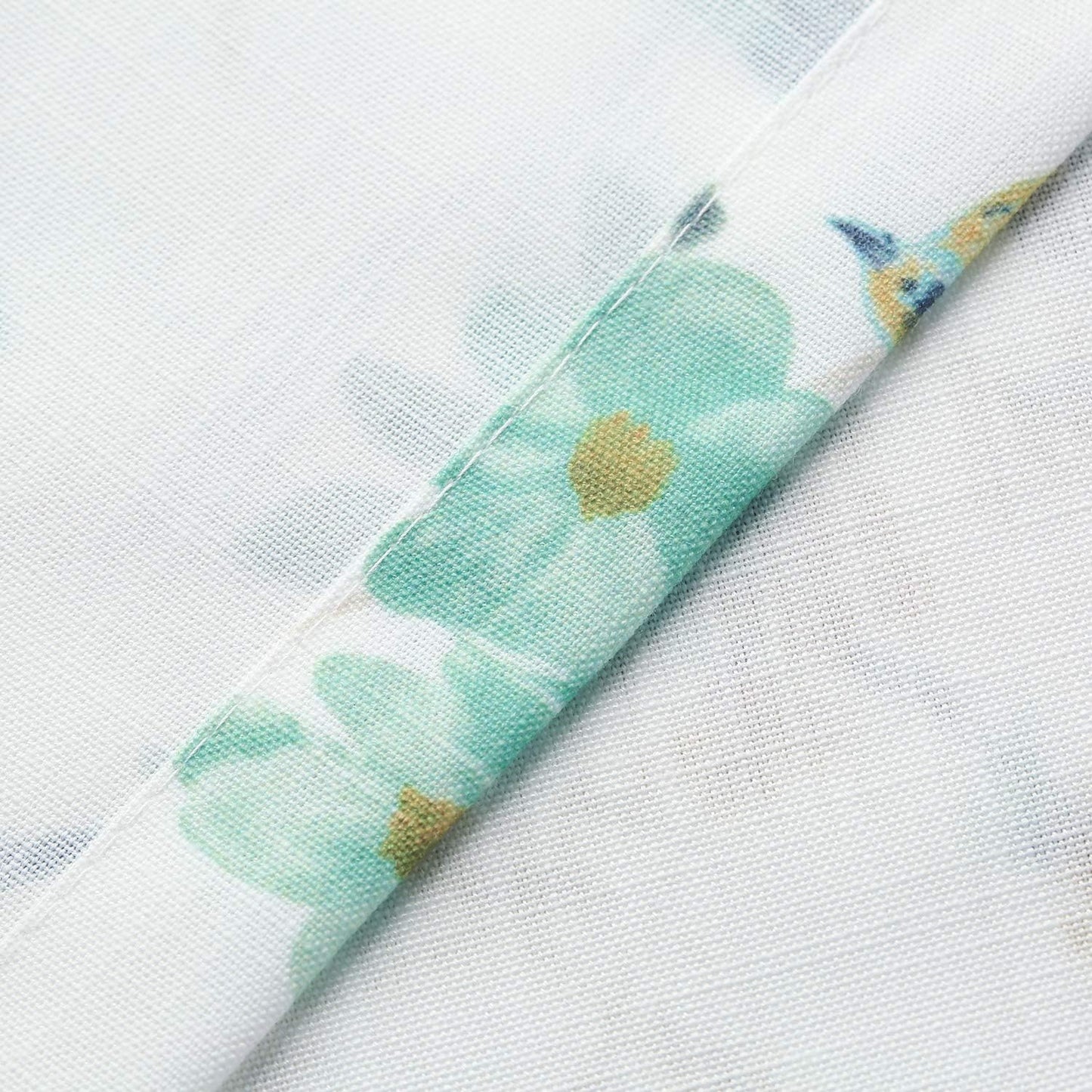 Green Birds Floral Printed Kitchen Tier Curtains, 30 x 36, 2 Panels | Soft Thick Fabric, Easy to Hang Rod Pocket Design, Country Style Short Curtains for Small Window