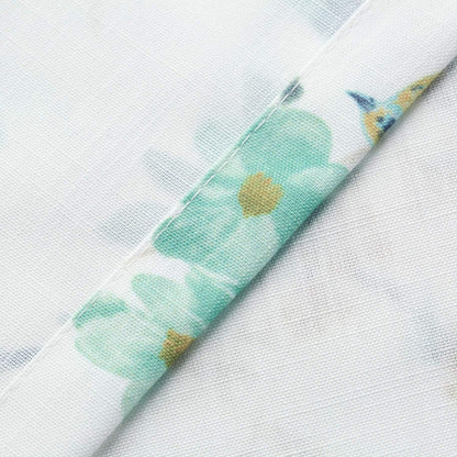 Green Birds Floral Printed Kitchen Tier Curtains, 30 x 36, 2 Panels | Soft Thick Fabric, Easy to Hang Rod Pocket Design, Country Style Short Curtains for Small Window