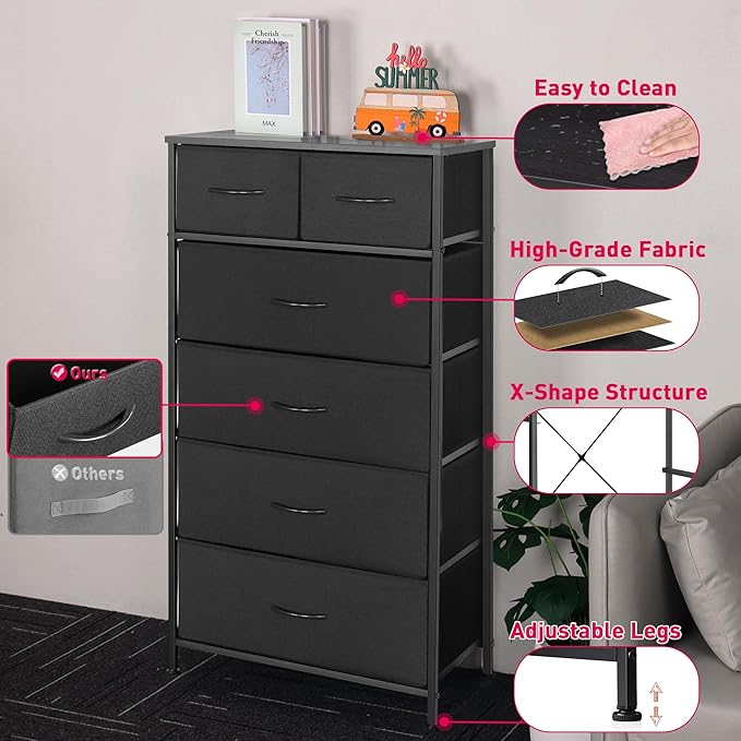Mifuro Tall Dresser for Bedroom, Vertical Storage Organizer Tower - Image 9