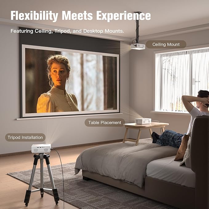 AuKing Projector, 2025 Upgraded Mini Projector, Full HD 1080P Home Theater - Image 6
