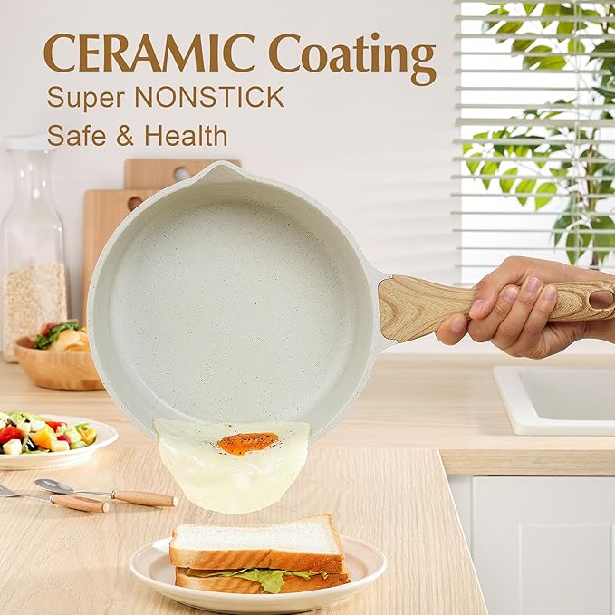 SENSARTE White Ceramic Nonstick Saucepan - Image 3