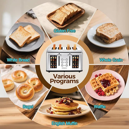 4 Slice Touch Screen Toaster, Easy-to-Use Digital Stainless Steel Toaster - Image 5