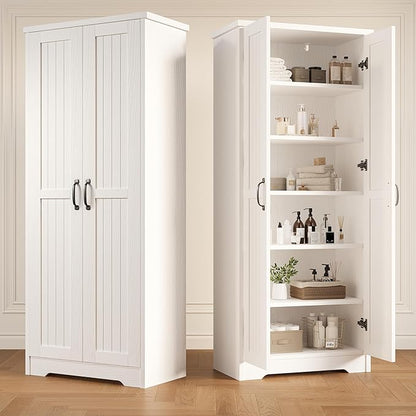70" Tall Storage Cabinet, Large Wood Storage Pantry Cabinet by Decofy