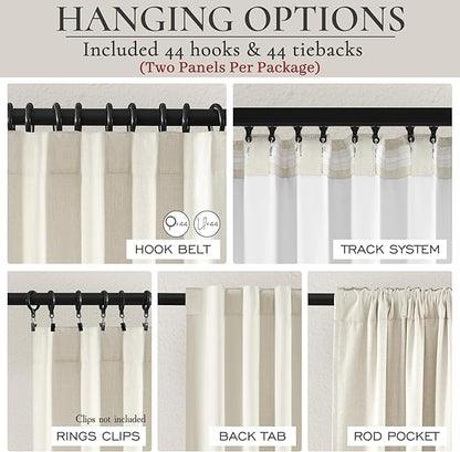 Cute Blackout Curtains 60 Inches Extra Wide Linen 84 Inch Length - Image 5
