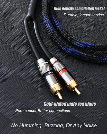 Diaianyfi Audiophile RCA to 2RCA Subwoofer Cable, 1 RCA Male to 2 RCA Male - Image 4