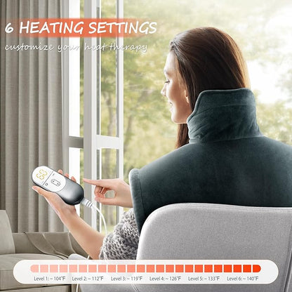 Neck Heating Pad Gifts for Dad, XL Weighted Shoulder Heat Pad, Back Pain Relief - Image 3