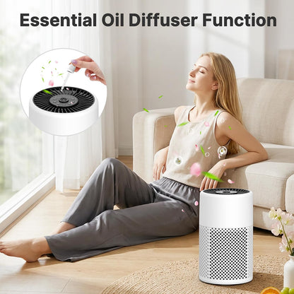 air purifiers for bedroom home, true hepa filter showing dimensions