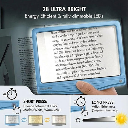 MagniPros 5X Rechargeable Large Ultra Bright LED Page Magnifier - Image 3