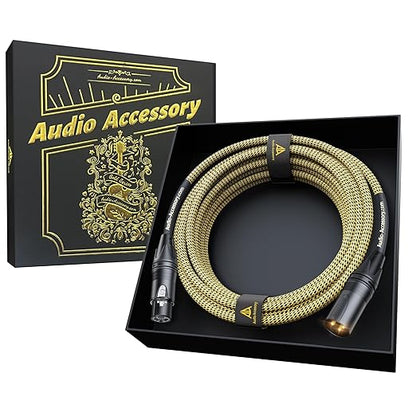 AA AUDIO ACCESSORY Gold Series Star Quad XLR Cables 15ft, Neutrik Connectors by AA