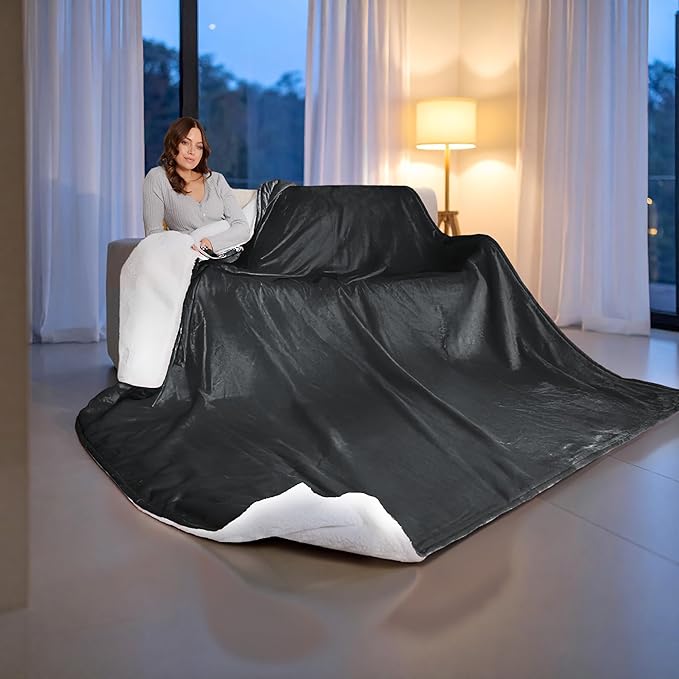 Heated Blanket Electric Luxurious Fleece Queen Blanket, 9 Heat Settings & 12H - Image 5