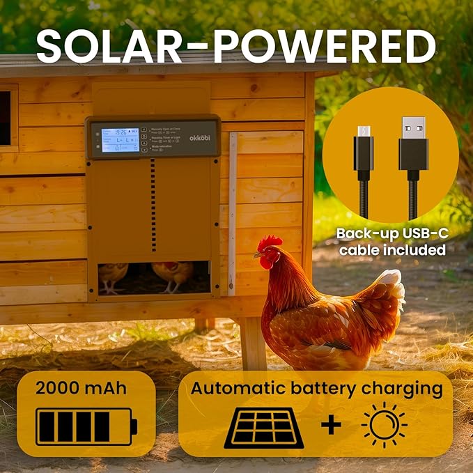 Okkobi Automatic Chicken Coop Door Solar Powered - Image 2