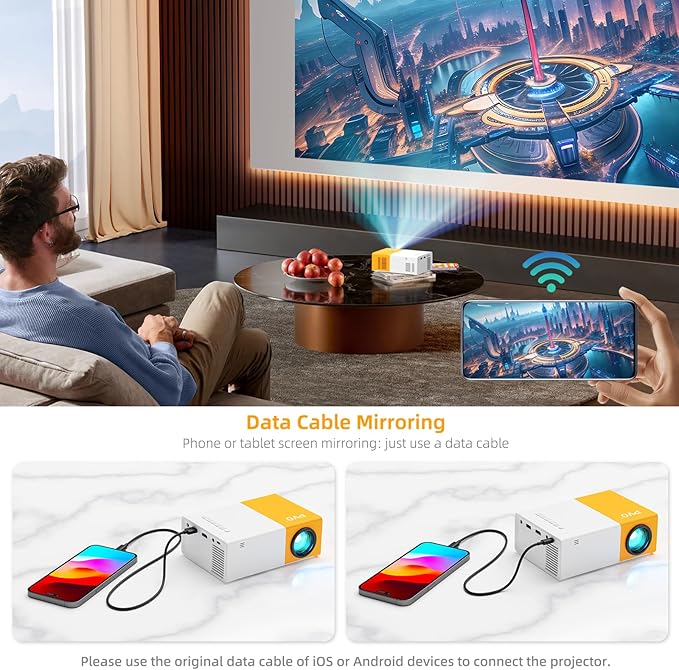 PVO Projector WiFi Portable Mini Projectors 1080P, Phone Screen Can Be Mirrored - Image 3