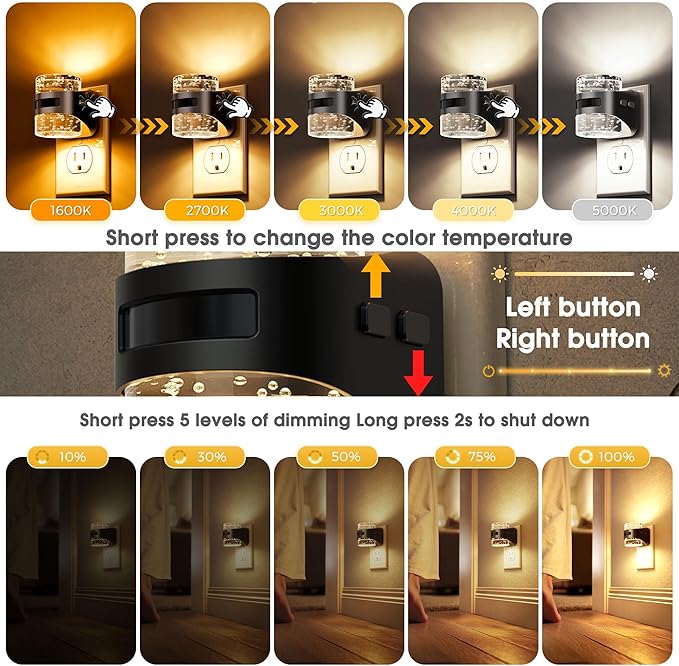 L LOHAS LED Motion Sensor Night Light, Bubble Night Lights Plug into Wall - Image 2