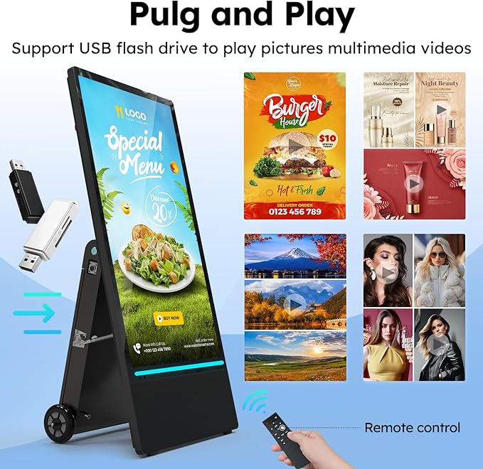 43 inch Rechargeable Portable Outdoor Digital Signage Displays, 2K FHD - Image 6