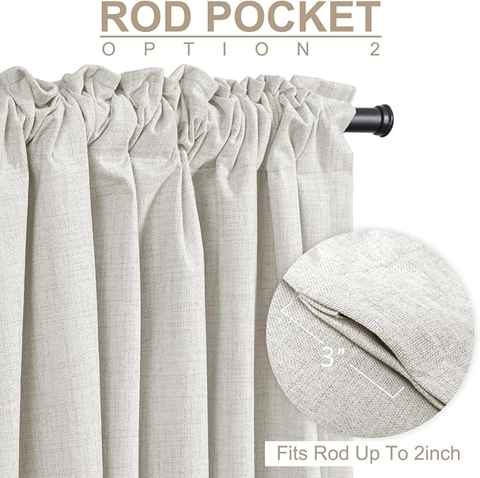 100% Blackout Shield Linen Blackout Curtains - Image 4