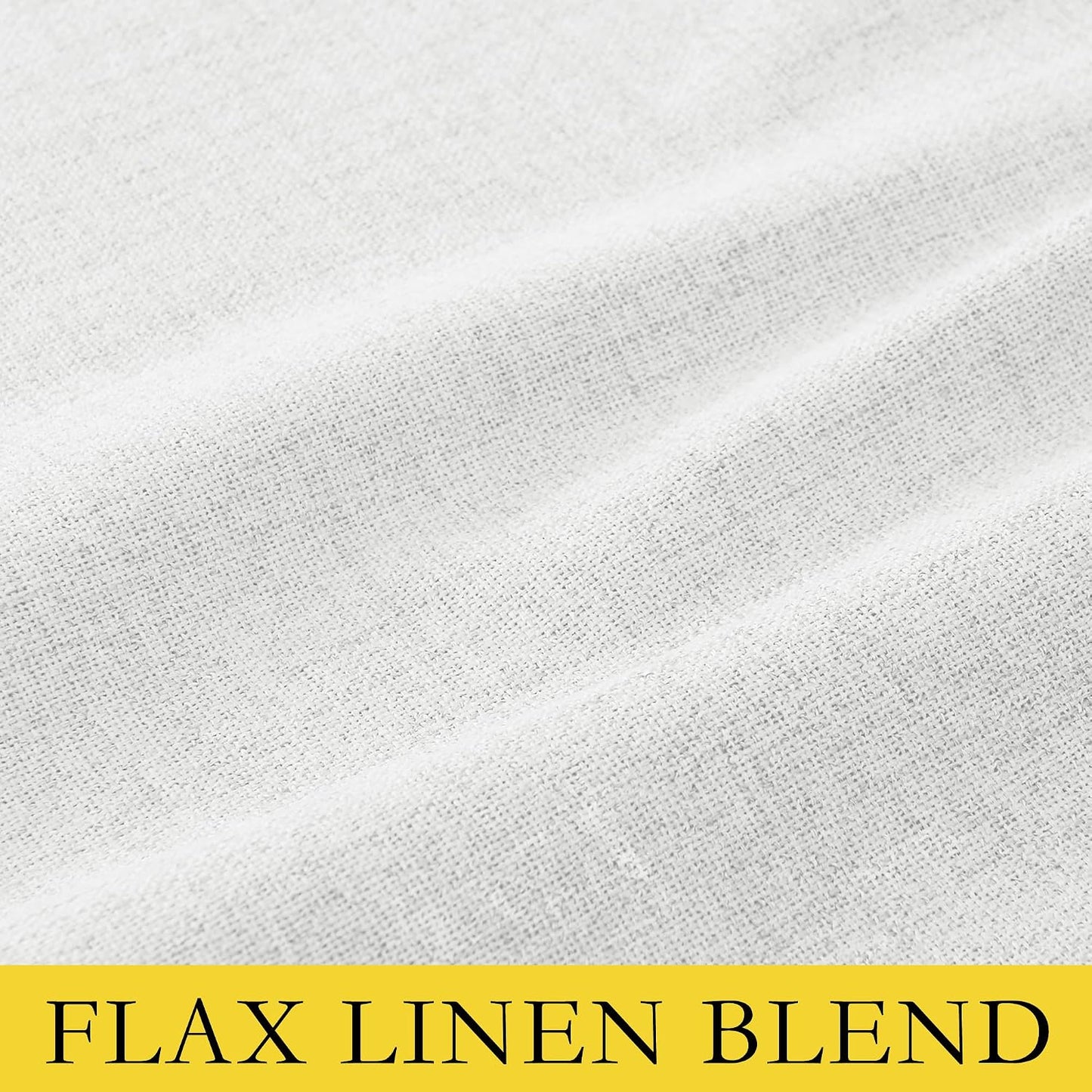 NICETOWN 100% Absolutely Blackout Linen Curtains with Thermal Insulated Liner, Greyish White, 42" Wide, 63" Length Energy Saving Curtains for Classroom 2 Panels Set, Vertical Blinds