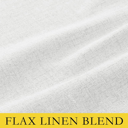 NICETOWN 100% Absolutely Blackout Linen Curtains with Thermal Insulated Liner, Greyish White, 42" Wide, 63" Length Energy Saving Curtains for Classroom 2 Panels Set, Vertical Blinds