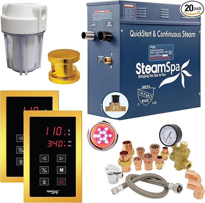 SteamSpa Executive 7.5 KW QuickStart ACU-Steam Bath Generator Package by SteamSpa