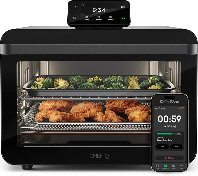CHEF iQ MiniOven Smart Toaster Oven Air Fryer Combo, 11-in-1 Countertop by CHEFiQ