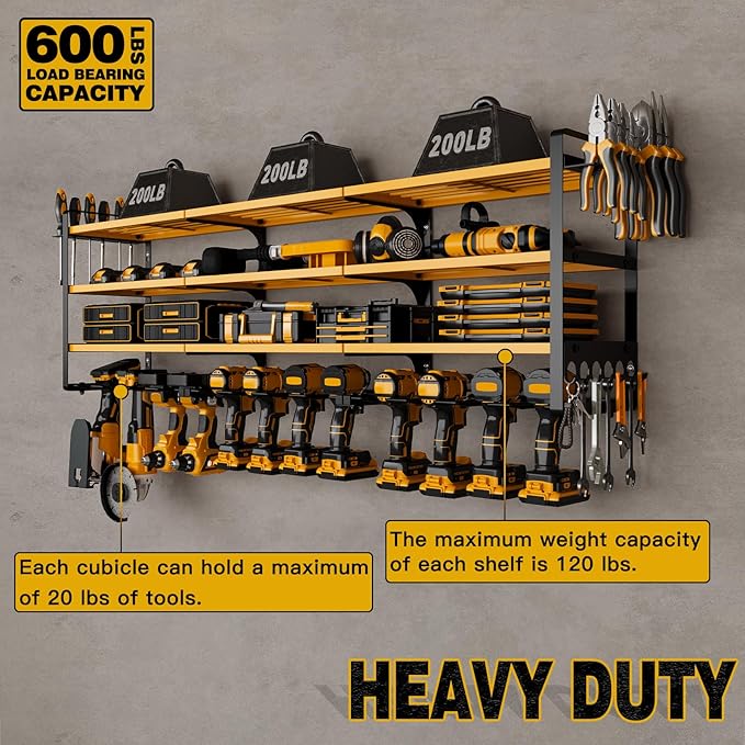 48" Large Power Tools Organizer Wall Mount, 12 Drill Holder - Image 4