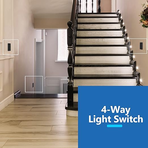 LIDER Minimalist Design Matte Finish Lighted 4-Way Decorator Light Switch - Image 2