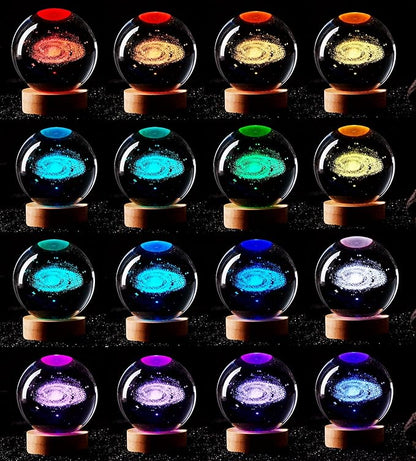 Conalisk 3D Galaxy Crystal Ball Lamp, 3.15 Inch K9 Crystal Ball Night Light - Image 2